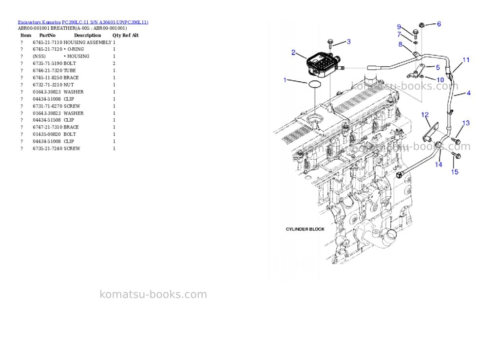 Komatsu pc390lc-11 s/n a30401-up Parts catalog cover Page 2