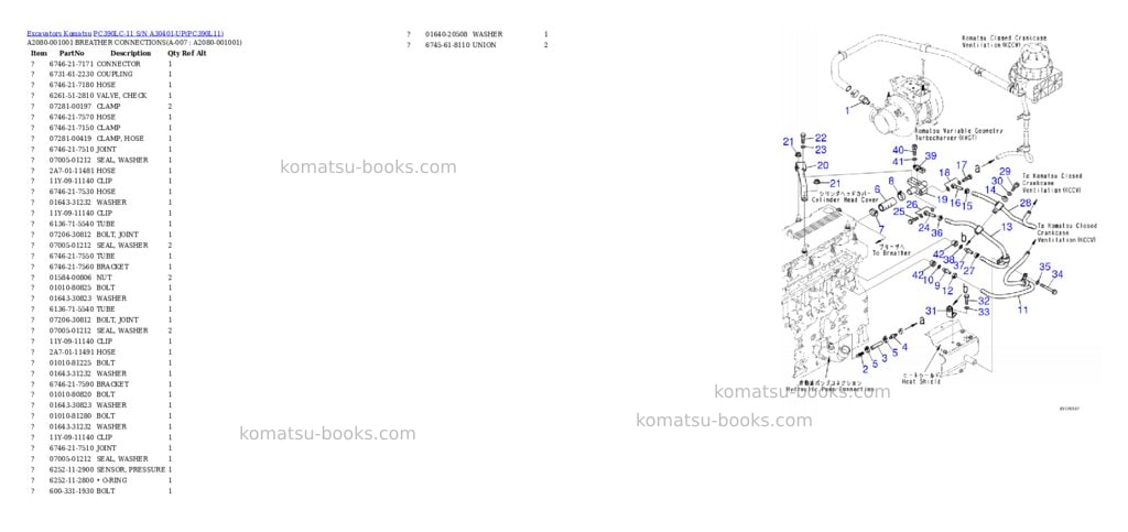 Komatsu pc390lc-11 s/n a30401-up Parts catalog cover Page 3