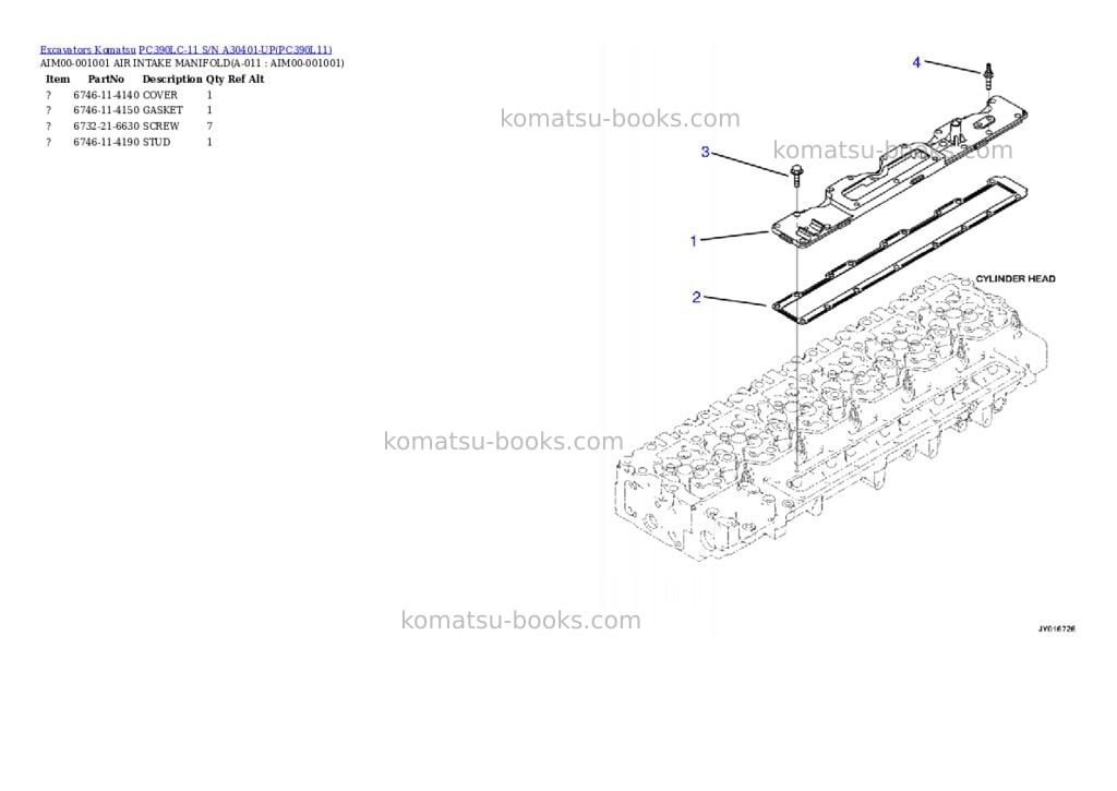 Komatsu pc390lc-11 s/n a30401-up Parts catalog cover Page 4