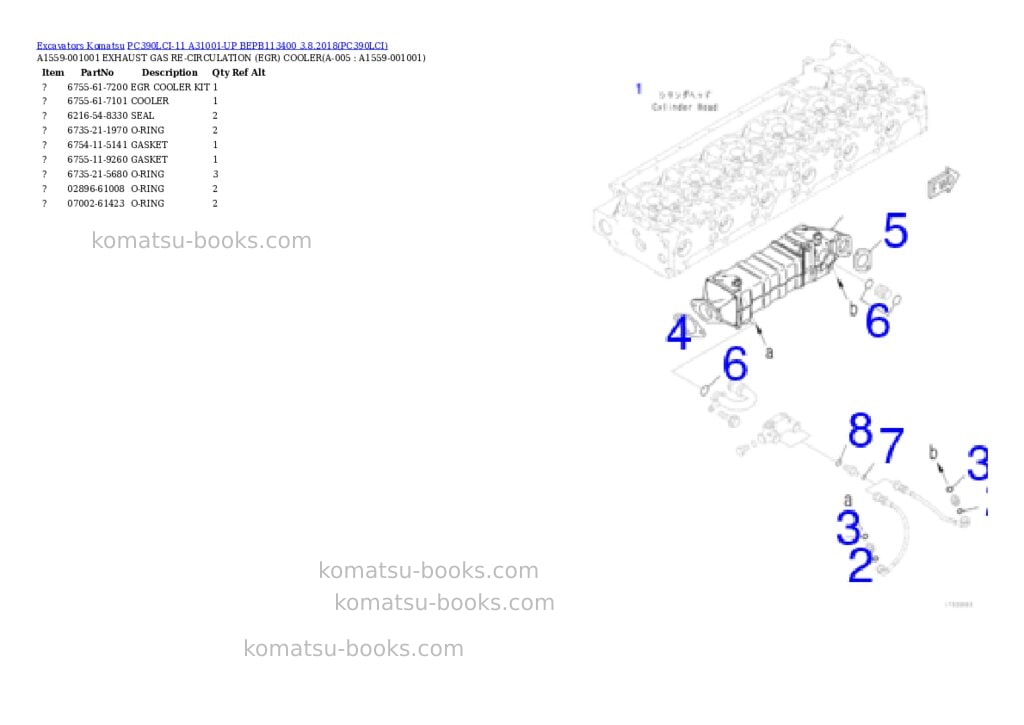 Komatsu pc390lci-11 a31001-up bepb113400 3.8.2018 Parts catalog cover Page 2 Komatsu pc390lci-11 a31001-up bepb113400 3.8.2018 Parts catalog cover Page 2