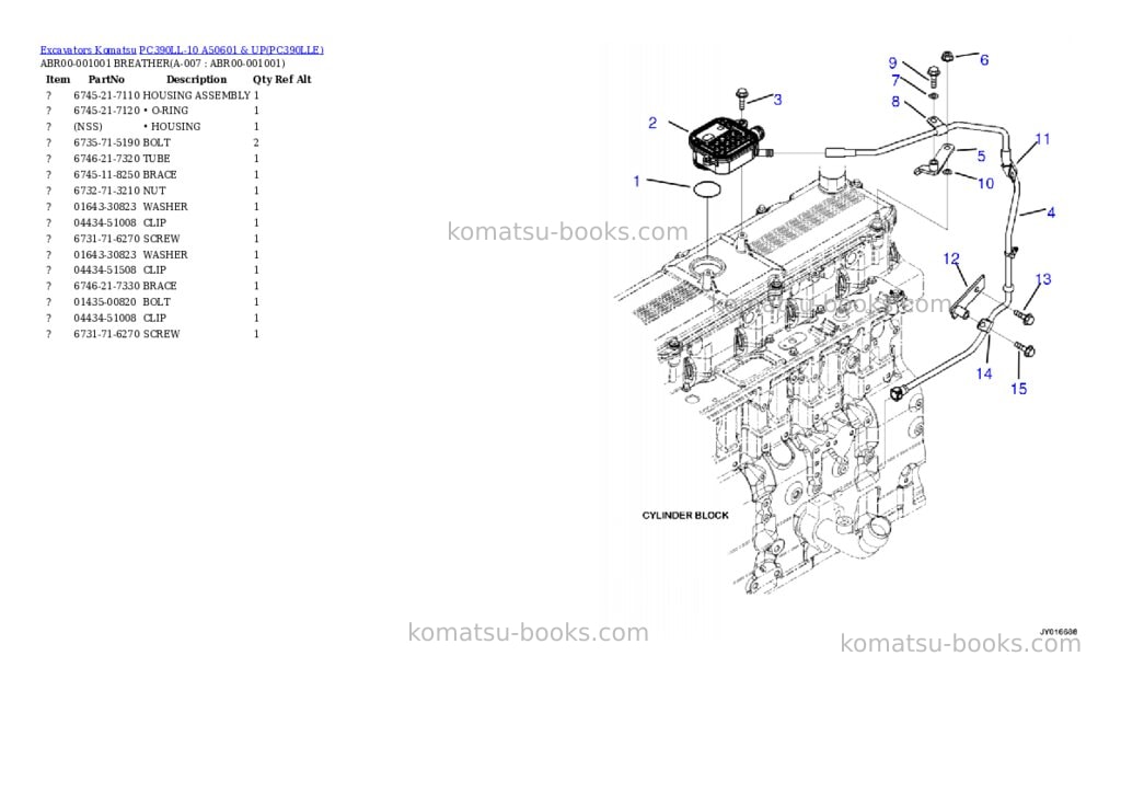 Komatsu pc390ll-10 a50601 & up Parts catalog cover Page 3