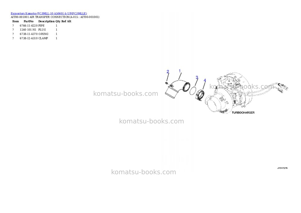 Komatsu pc390ll-10 a50601 & up Parts catalog cover Page 7