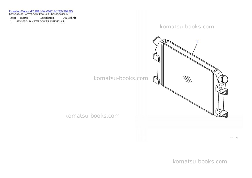 Komatsu pc390ll-10 a50601 & up Parts catalog cover Page 8