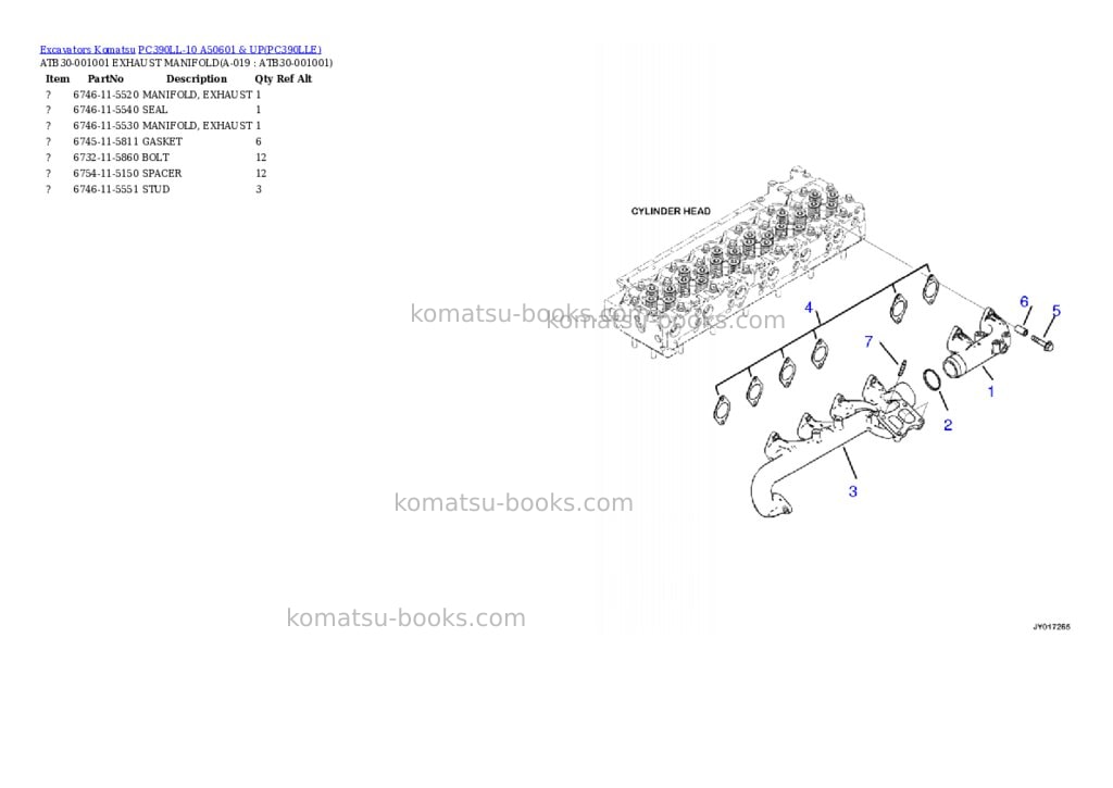 Komatsu pc390ll-10 a50601 & up Parts catalog cover Page 9