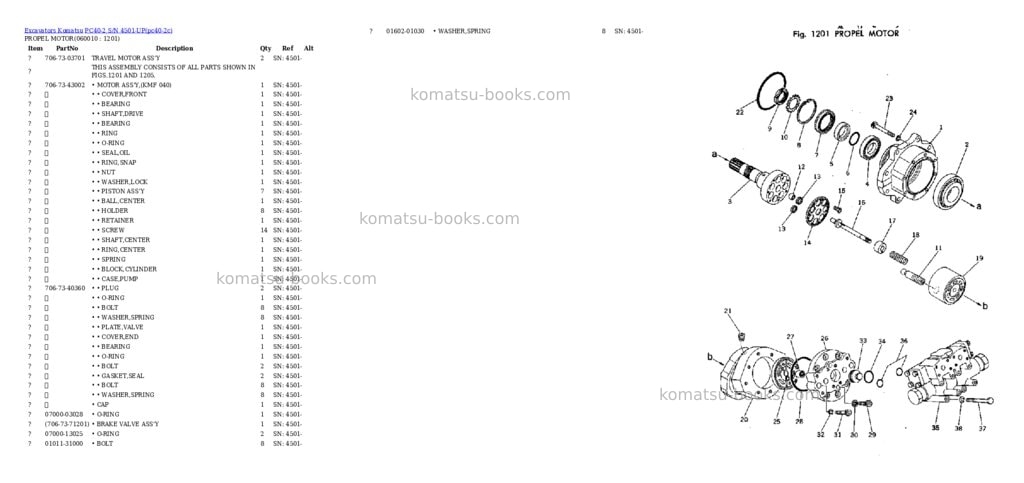 Komatsu pc40-2 s/n 4501-up Parts catalog cover Page 9