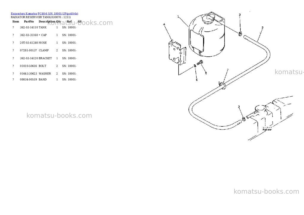 Komatsu pc40-6 s/n 10001-up Parts catalog cover Page 6 Komatsu pc40-6 s/n 10001-up Parts catalog cover Page 6