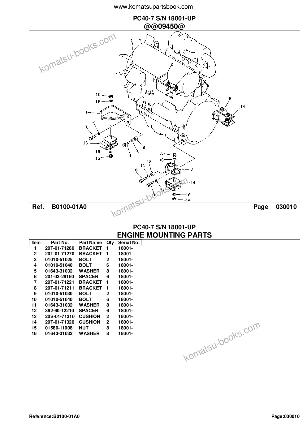 Komatsu PC40-7 S/N 18001-UP 配件目录 封面 页 3