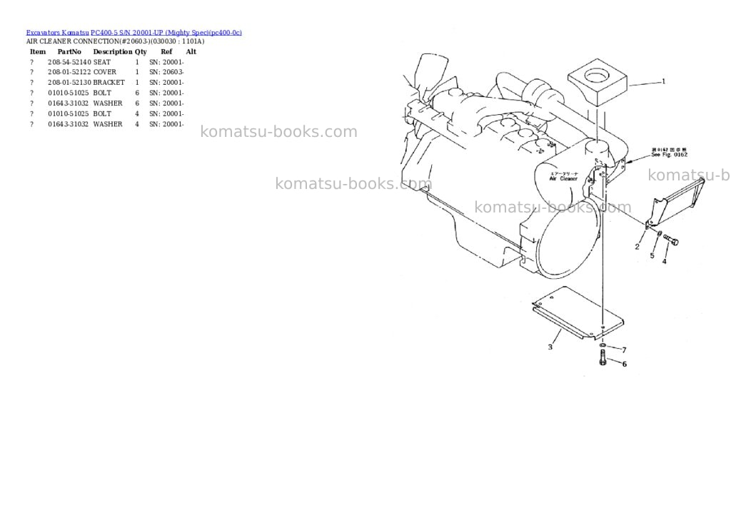 Komatsu pc400-5 s/n 20001-up mighty spec Parts catalog cover Page 2 Komatsu pc400-5 s/n 20001-up mighty spec Parts catalog cover Page 2