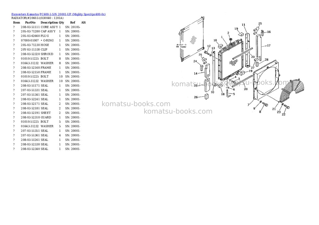 Komatsu pc400-5 s/n 20001-up mighty spec Parts catalog cover Page 3 Komatsu pc400-5 s/n 20001-up mighty spec Parts catalog cover Page 3