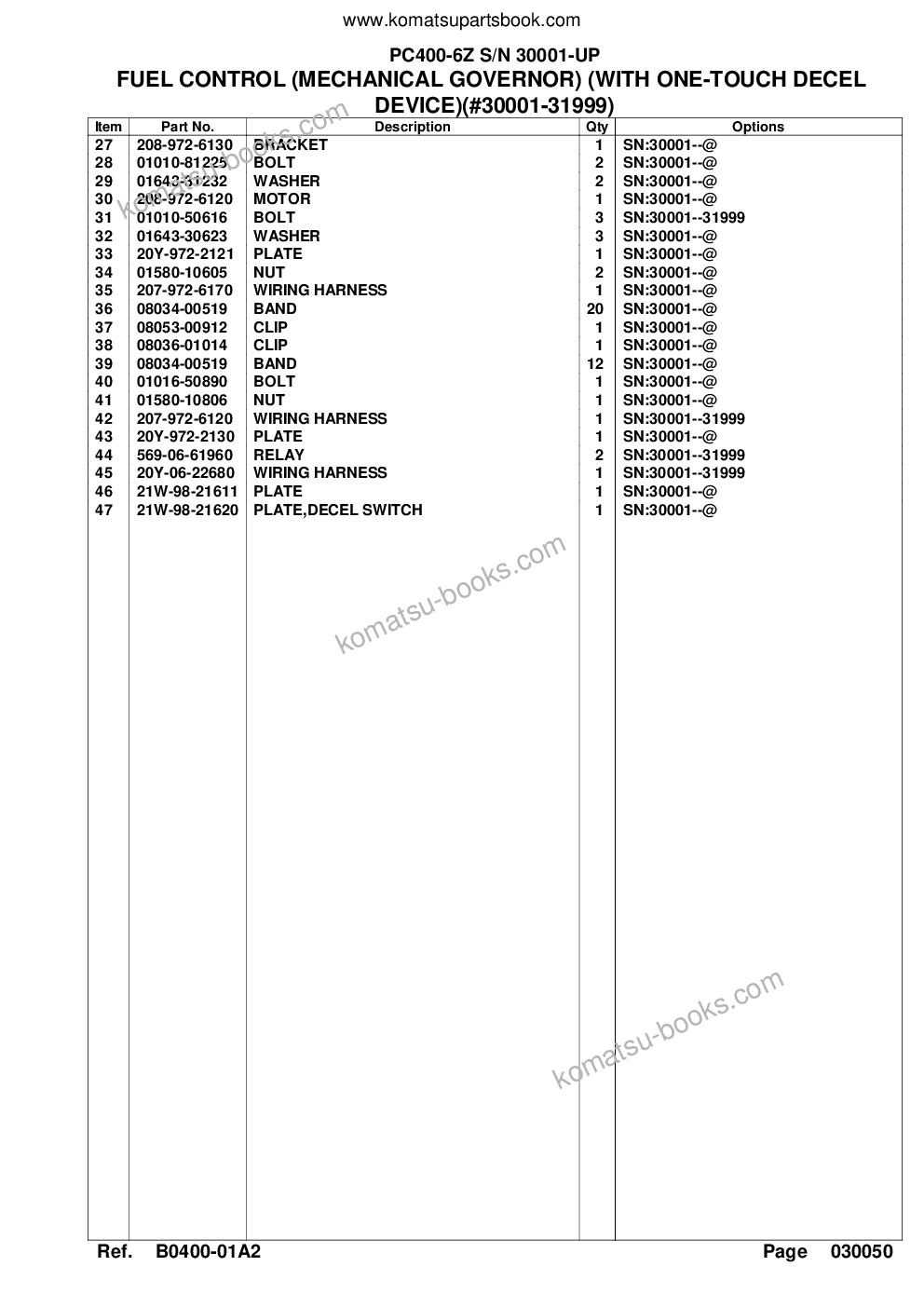 Komatsu pc400-6z s/n 30001-up Parts catalog cover Page 9 Komatsu pc400-6z s/n 30001-up Parts catalog cover Page 9