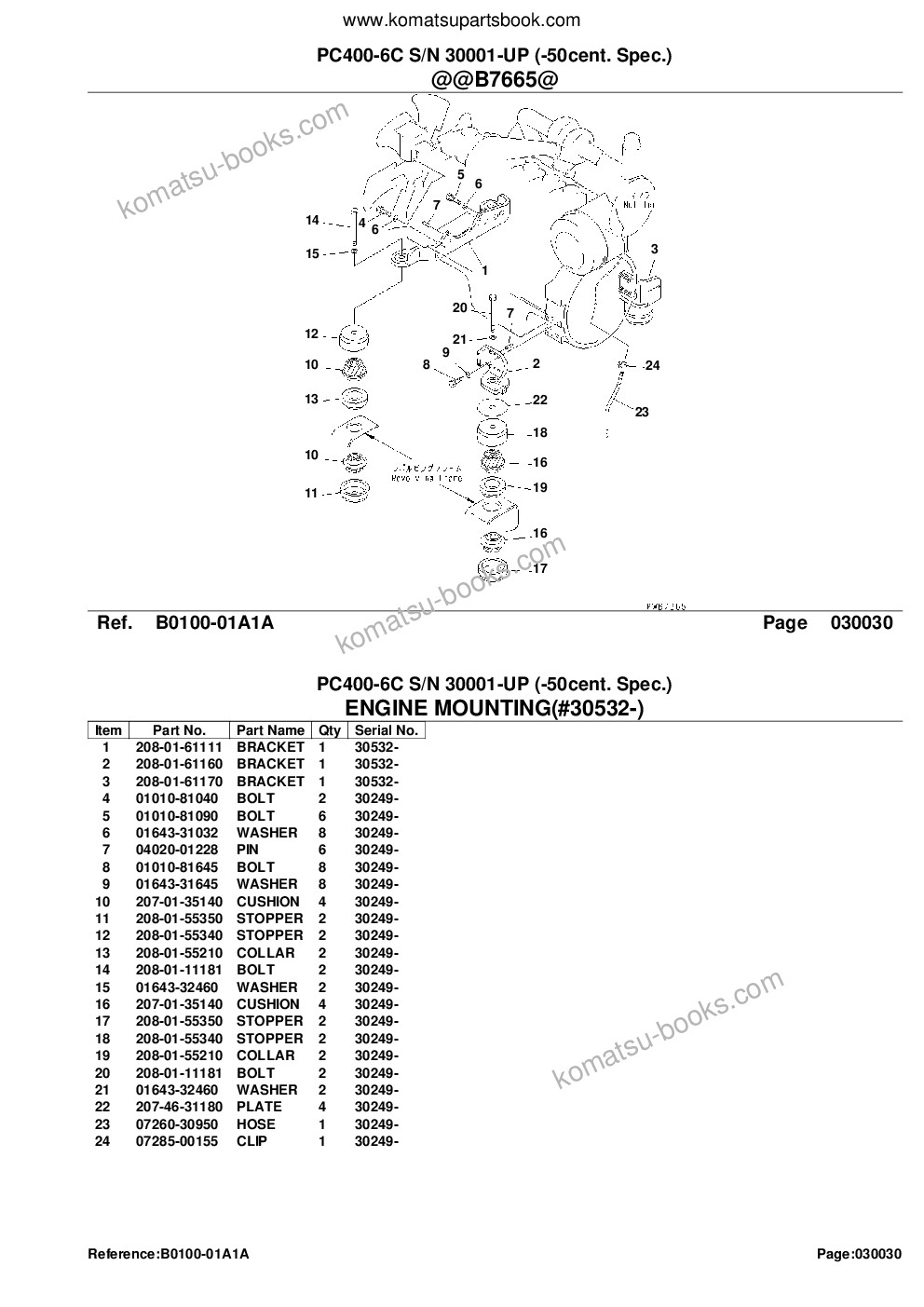 Komatsu pc400-6c s/n 30001-up -50cent. spec. Parts catalog cover Page 5 Komatsu pc400-6c s/n 30001-up -50cent. spec. Parts catalog cover Page 5