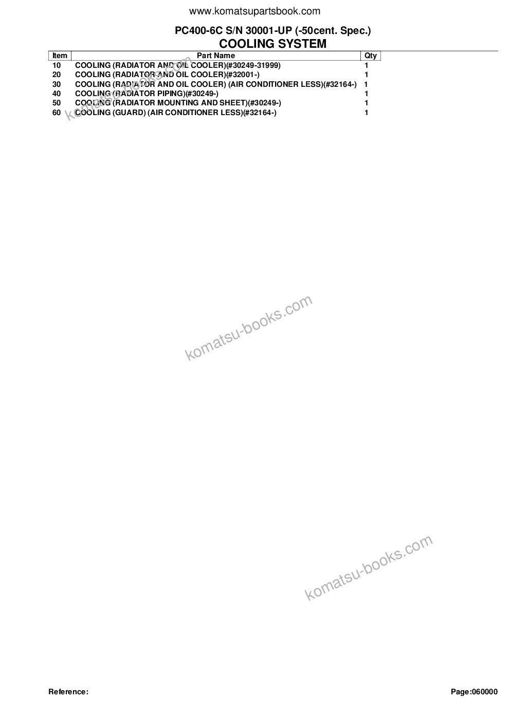 Komatsu pc400-6c s/n 30001-up -50cent. spec. Parts catalog cover Page 8 Komatsu pc400-6c s/n 30001-up -50cent. spec. Parts catalog cover Page 8