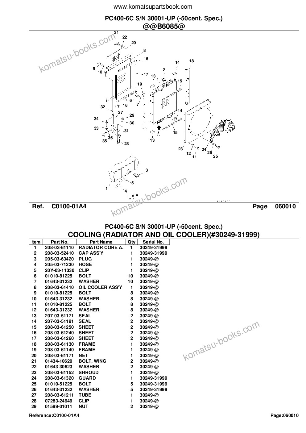 Komatsu pc400-6c s/n 30001-up -50cent. spec. Parts catalog cover Page 9 Komatsu pc400-6c s/n 30001-up -50cent. spec. Parts catalog cover Page 9