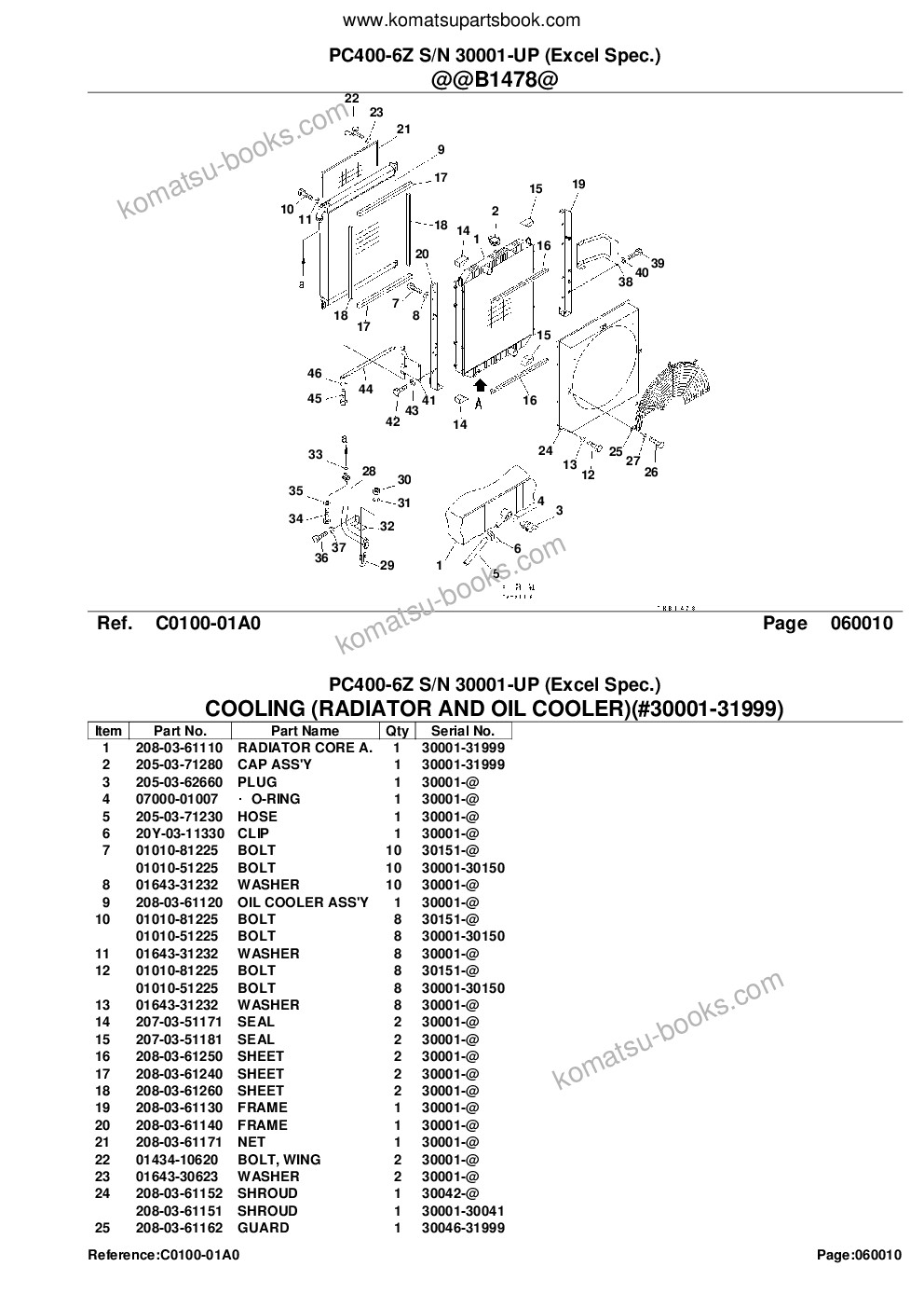 Komatsu PC400-6Z S/N 30001-UP (Excel Spec.) Parts catalog cover Page 10 Komatsu PC400-6Z S/N 30001-UP (Excel Spec.) Parts catalog cover Page 10