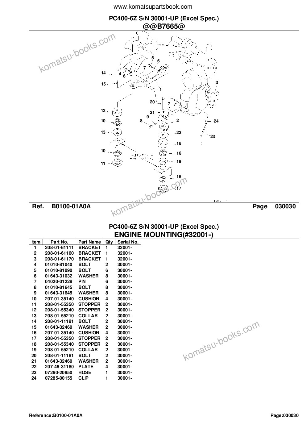 Komatsu PC400-6Z S/N 30001-UP (Excel Spec.) Parts catalog cover Page 5 Komatsu PC400-6Z S/N 30001-UP (Excel Spec.) Parts catalog cover Page 5