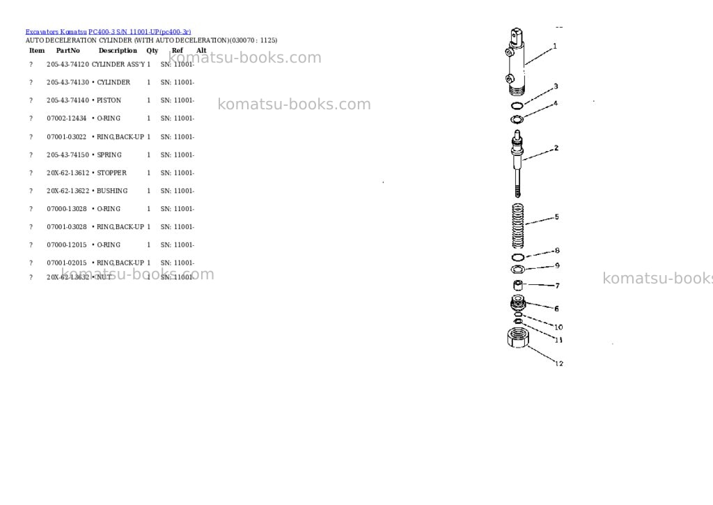 Komatsu pc400-3 s/n 11001-up Parts catalog cover Page 6 Komatsu pc400-3 s/n 11001-up Parts catalog cover Page 6