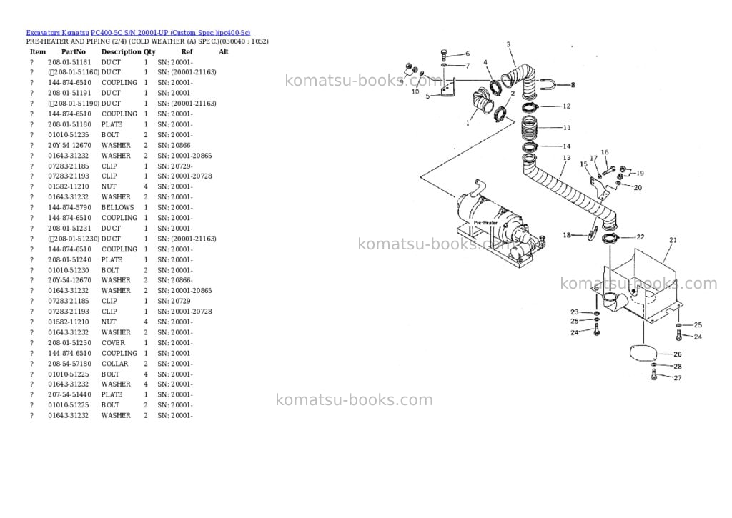 Komatsu pc400-5c s/n 20001-up custom spec. Parts catalog cover Page 3 Komatsu pc400-5c s/n 20001-up custom spec. Parts catalog cover Page 3