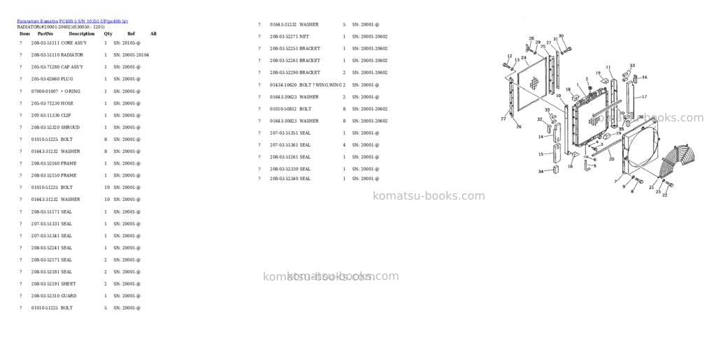 Komatsu PC400-5 S/N 10351-UP Parts catalog cover Page 4 Komatsu PC400-5 S/N 10351-UP Parts catalog cover Page 4
