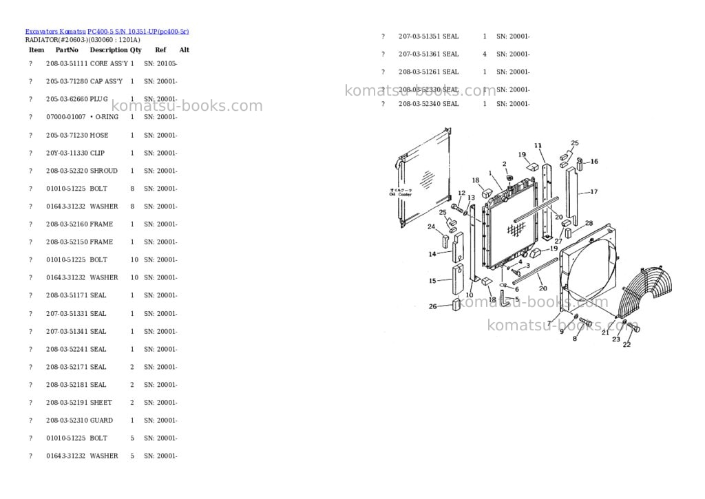 Komatsu PC400-5 S/N 10351-UP Parts catalog cover Page 5 Komatsu PC400-5 S/N 10351-UP Parts catalog cover Page 5