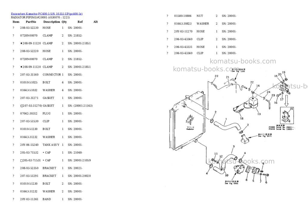 Komatsu PC400-5 S/N 10351-UP Parts catalog cover Page 6 Komatsu PC400-5 S/N 10351-UP Parts catalog cover Page 6