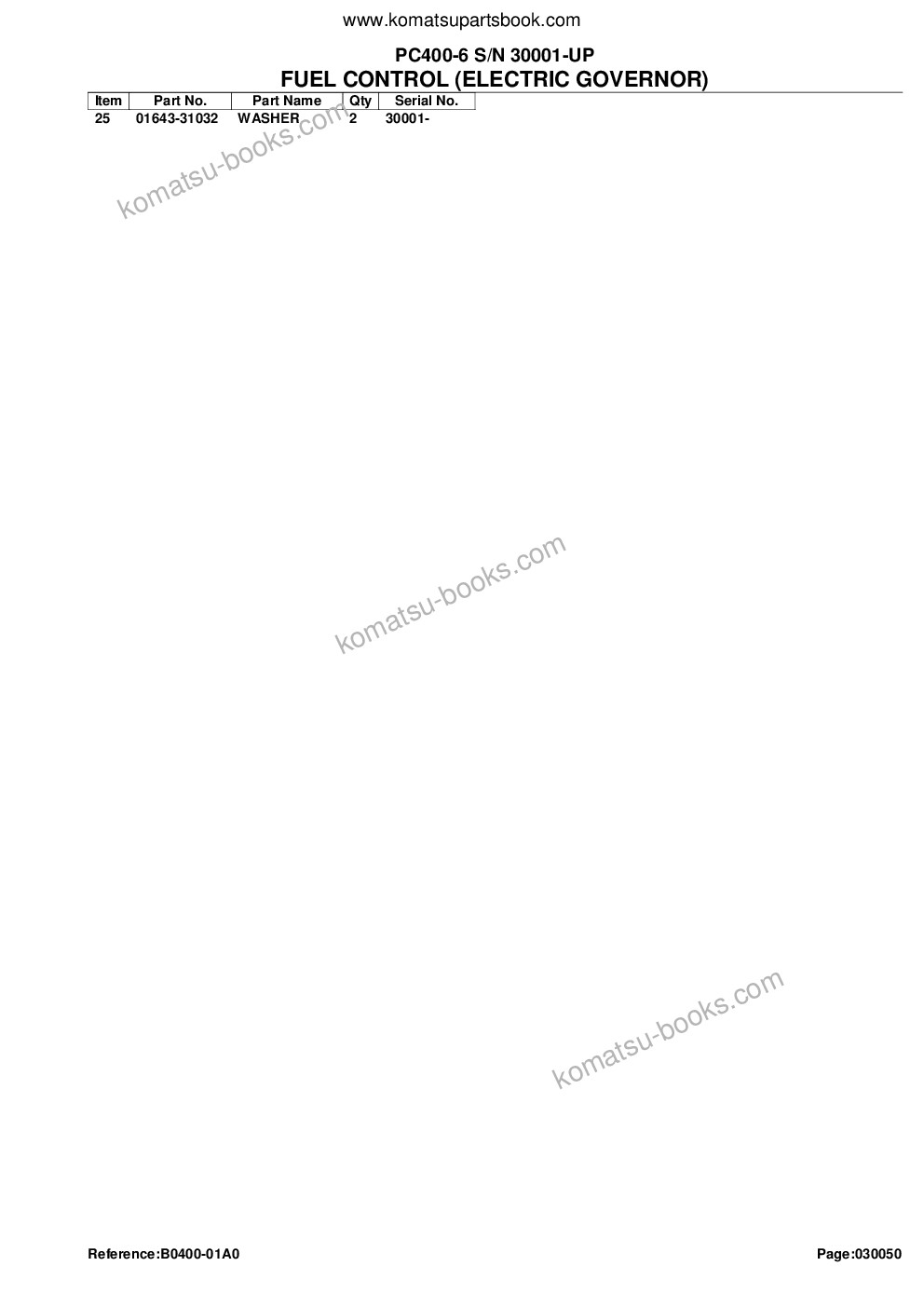 Komatsu pc400-6 s/n 30001-up Parts catalog cover Page 8 Komatsu pc400-6 s/n 30001-up Parts catalog cover Page 8