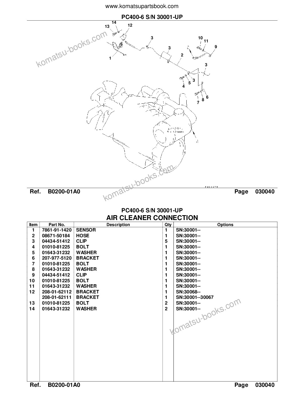 Komatsu PC400-6 S/N 30001-UP Catálogo de piezas cover Page 6