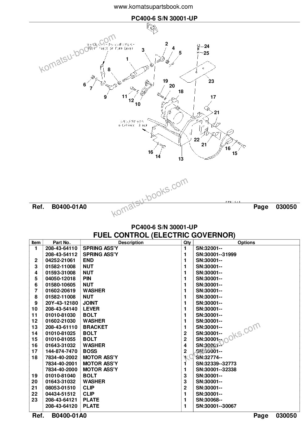 Komatsu PC400-6 S/N 30001-UP Catálogo de piezas cover Page 7