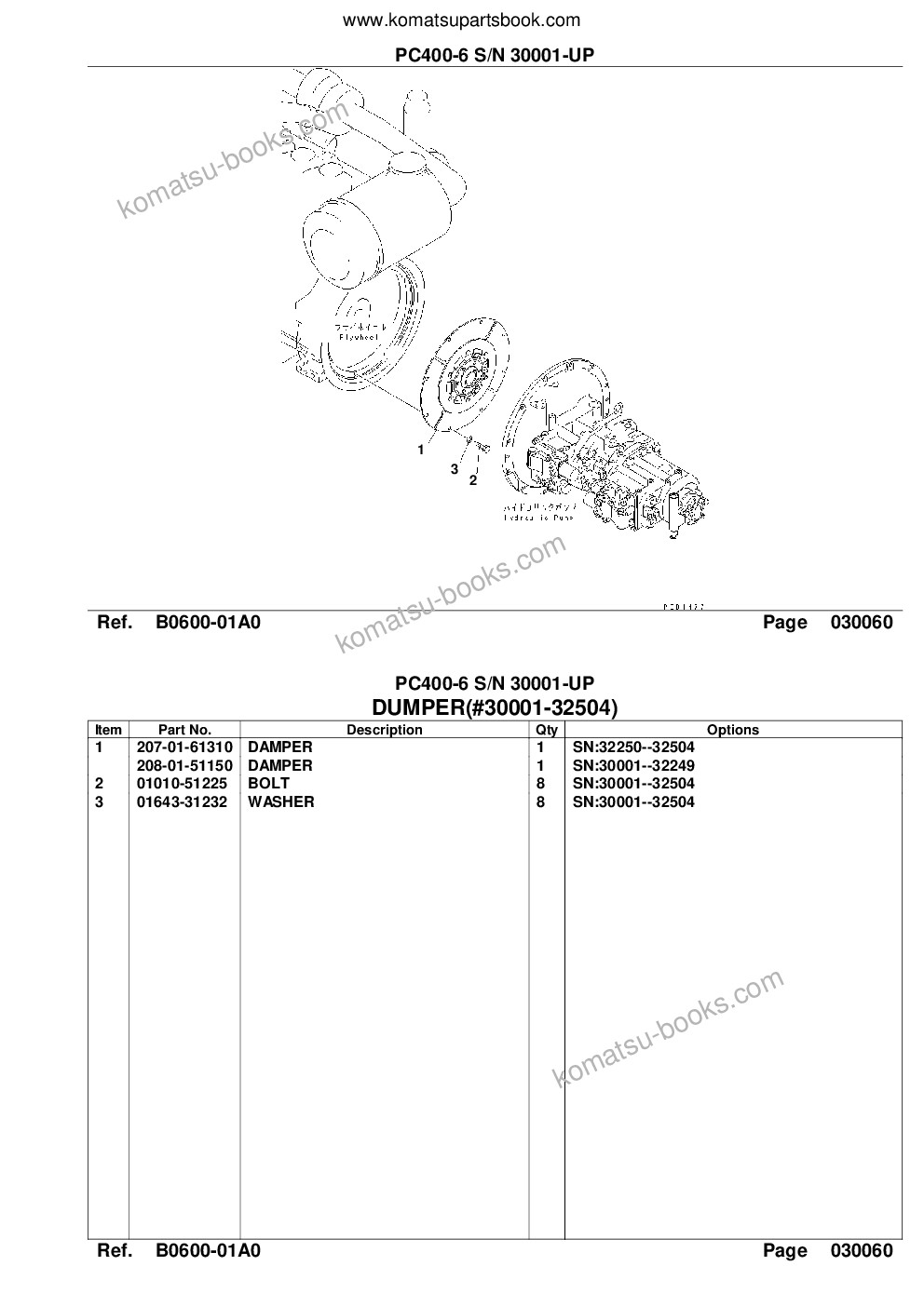 Komatsu PC400-6 S/N 30001-UP Catálogo de piezas cover Page 9