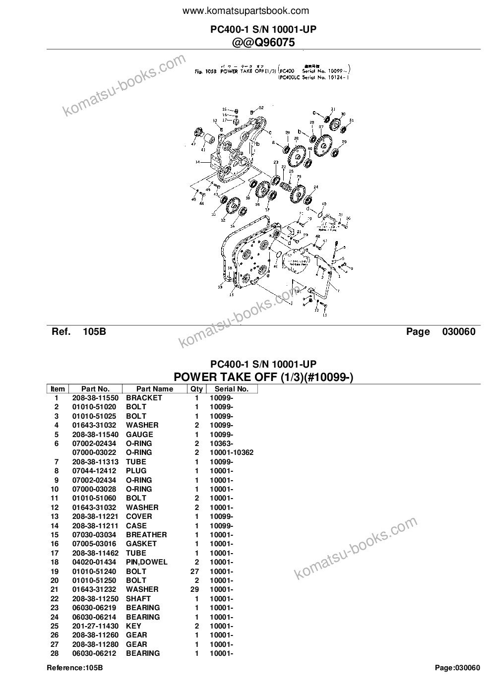 Komatsu PC400-1 S/N 10001-UP Parts catalog cover Page 10 Komatsu PC400-1 S/N 10001-UP Parts catalog cover Page 10
