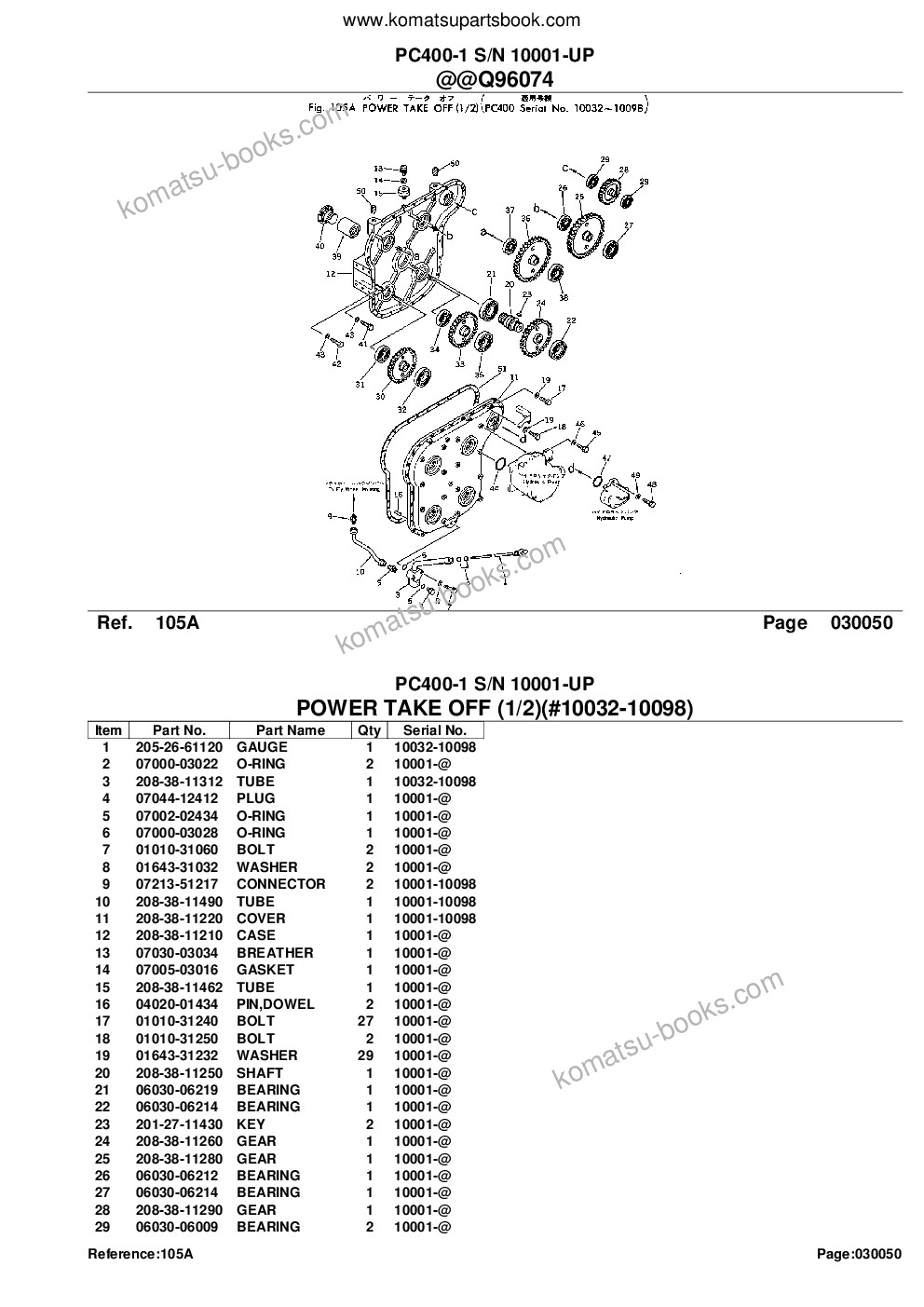 Komatsu PC400-1 S/N 10001-UP Parts catalog cover Page 8 Komatsu PC400-1 S/N 10001-UP Parts catalog cover Page 8