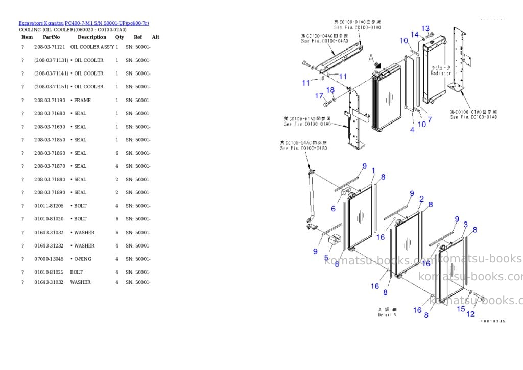 Komatsu PC400-7-M1 S/N 50001-UP Parts catalog cover Page 5 Komatsu PC400-7-M1 S/N 50001-UP Parts catalog cover Page 5