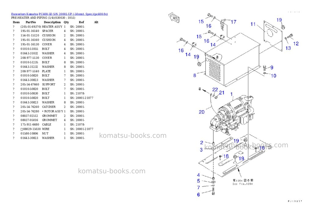 Komatsu pc400-5d s/n 20001-up -50cent. spec. Parts catalog cover Page 2 Komatsu pc400-5d s/n 20001-up -50cent. spec. Parts catalog cover Page 2