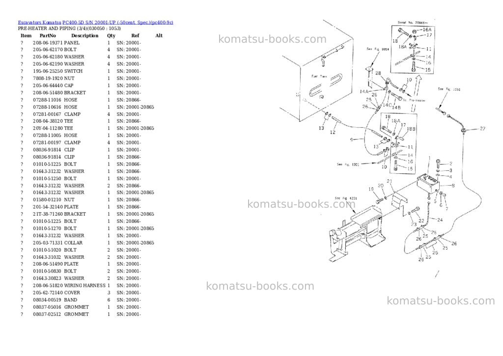 Komatsu pc400-5d s/n 20001-up -50cent. spec. Parts catalog cover Page 4 Komatsu pc400-5d s/n 20001-up -50cent. spec. Parts catalog cover Page 4