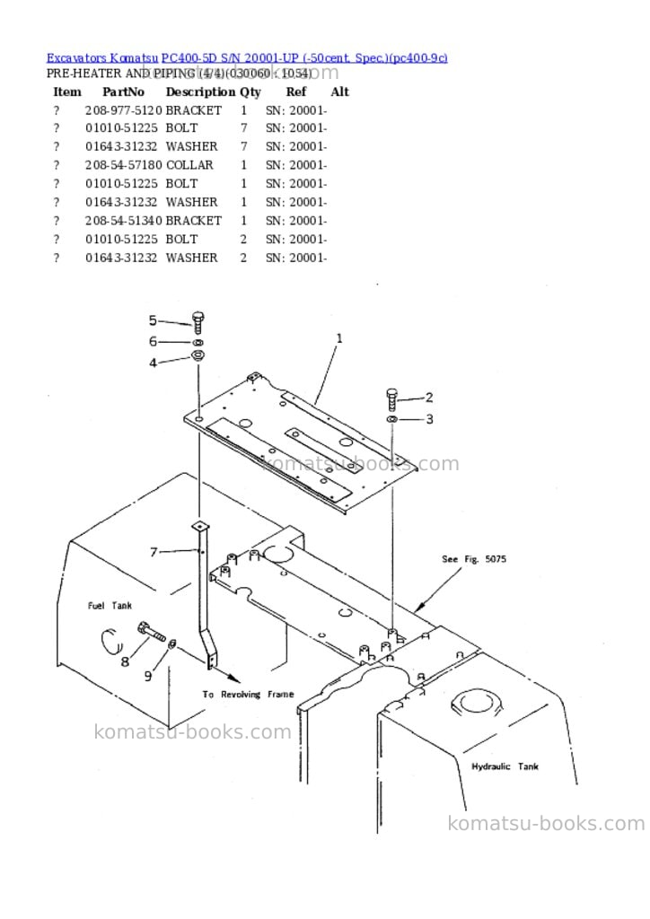 Komatsu pc400-5d s/n 20001-up -50cent. spec. Parts catalog cover Page 5 Komatsu pc400-5d s/n 20001-up -50cent. spec. Parts catalog cover Page 5