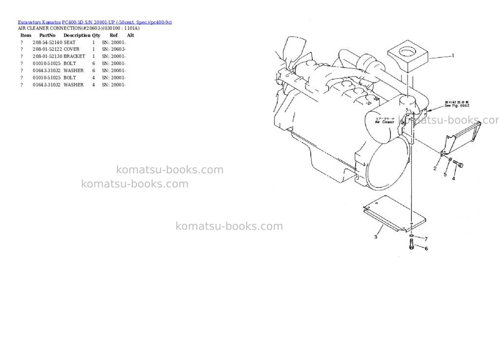 Komatsu pc400-5d s/n 20001-up -50cent. spec. Parts catalog cover Page 9 Komatsu pc400-5d s/n 20001-up -50cent. spec. Parts catalog cover Page 9
