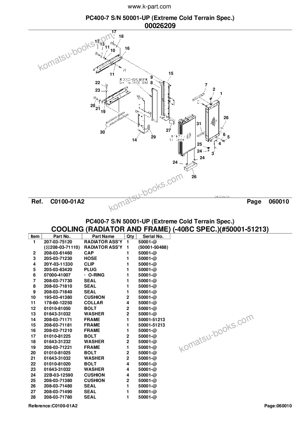 Komatsu pc400-7 s/n 50001-up extreme cold terrain spec. Parts catalog cover Page 7 Komatsu pc400-7 s/n 50001-up extreme cold terrain spec. Parts catalog cover Page 7
