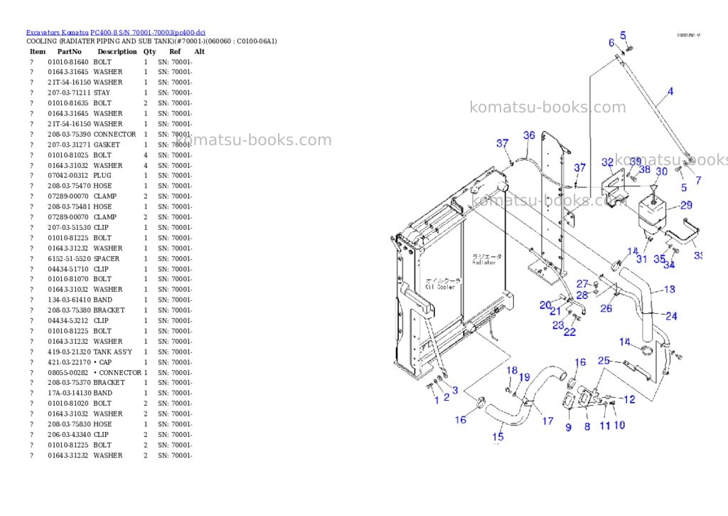 Komatsu pc400-8 s/n 70001-70003 Parts catalog cover Page 5 Komatsu pc400-8 s/n 70001-70003 Parts catalog cover Page 5
