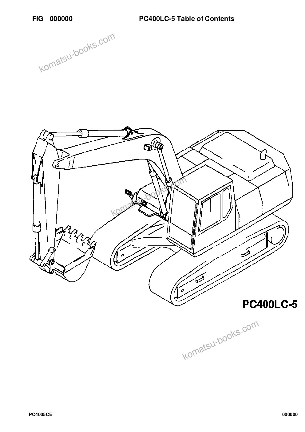 Komatsu pc400lc-5 s/n a40001-a70500 Parts catalog cover Komatsu pc400lc-5 s/n a40001-a70500 Parts catalog cover