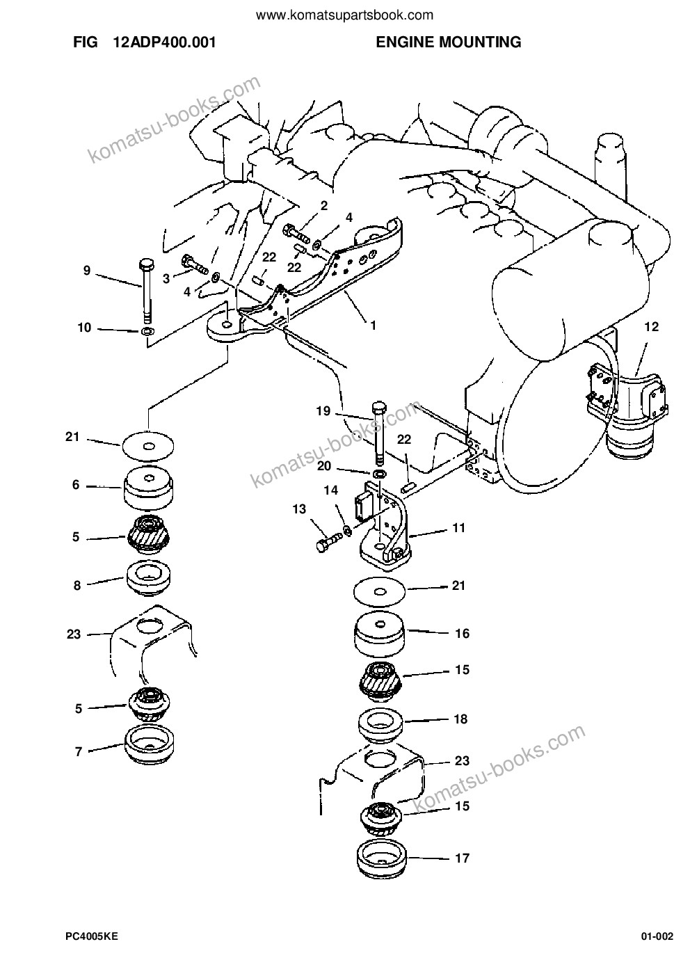 Komatsu pc400lc-5 s/n a70501-up Parts catalog cover Page 4 Komatsu pc400lc-5 s/n a70501-up Parts catalog cover Page 4