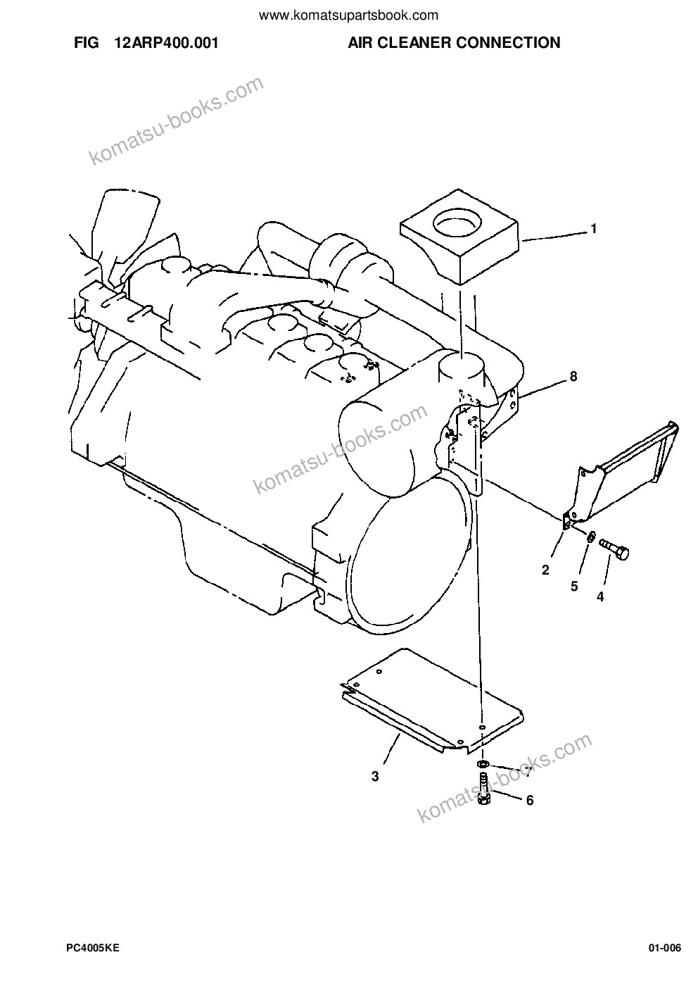 Komatsu pc400lc-5 s/n a70501-up Parts catalog cover Page 8 Komatsu pc400lc-5 s/n a70501-up Parts catalog cover Page 8