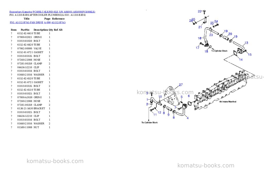 Komatsu pc400lc-6lk/hd-6lk s/n a84001-a85000 Parts catalog cover Page 5