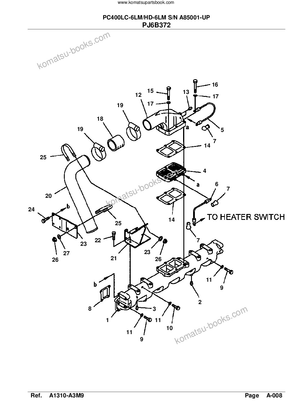 Komatsu pc400lc-6lm/hd-6lm s/n a85001-up Parts catalog cover Page 10