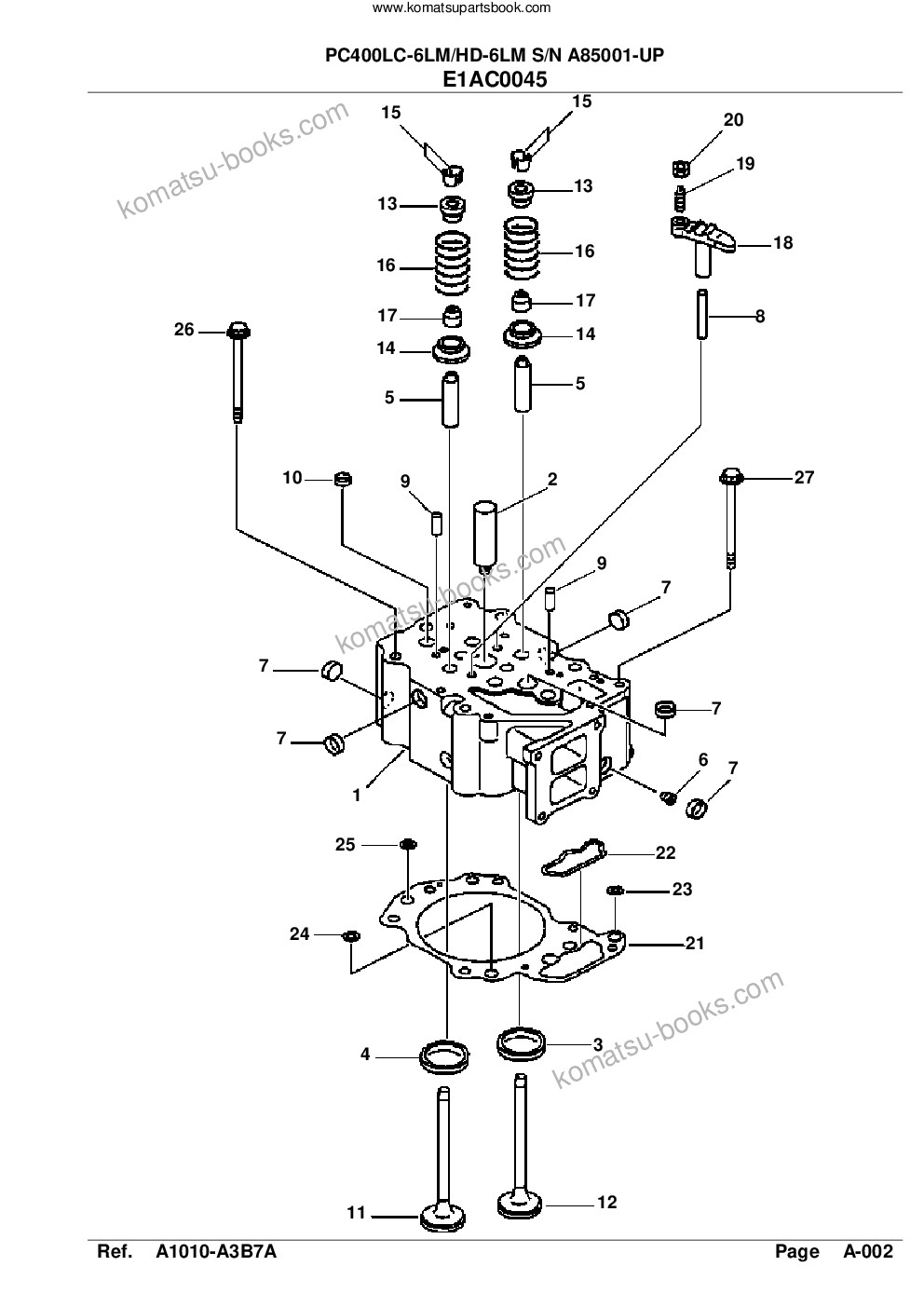 Komatsu pc400lc-6lm/hd-6lm s/n a85001-up Parts catalog cover Page 4