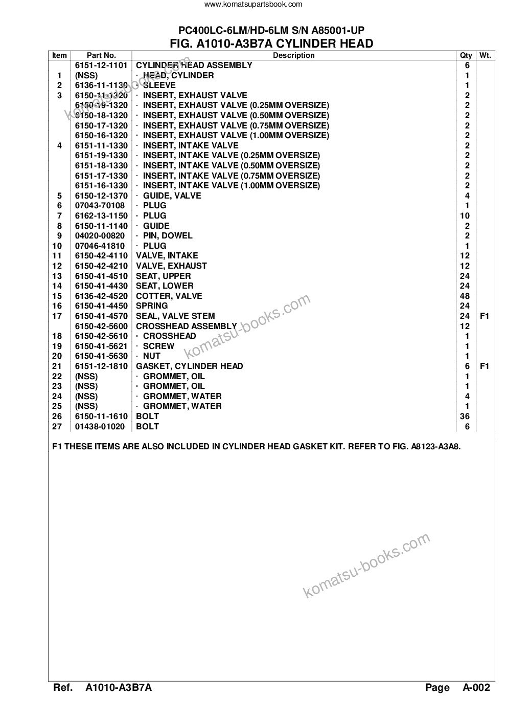 Komatsu pc400lc-6lm/hd-6lm s/n a85001-up Parts catalog cover Page 5