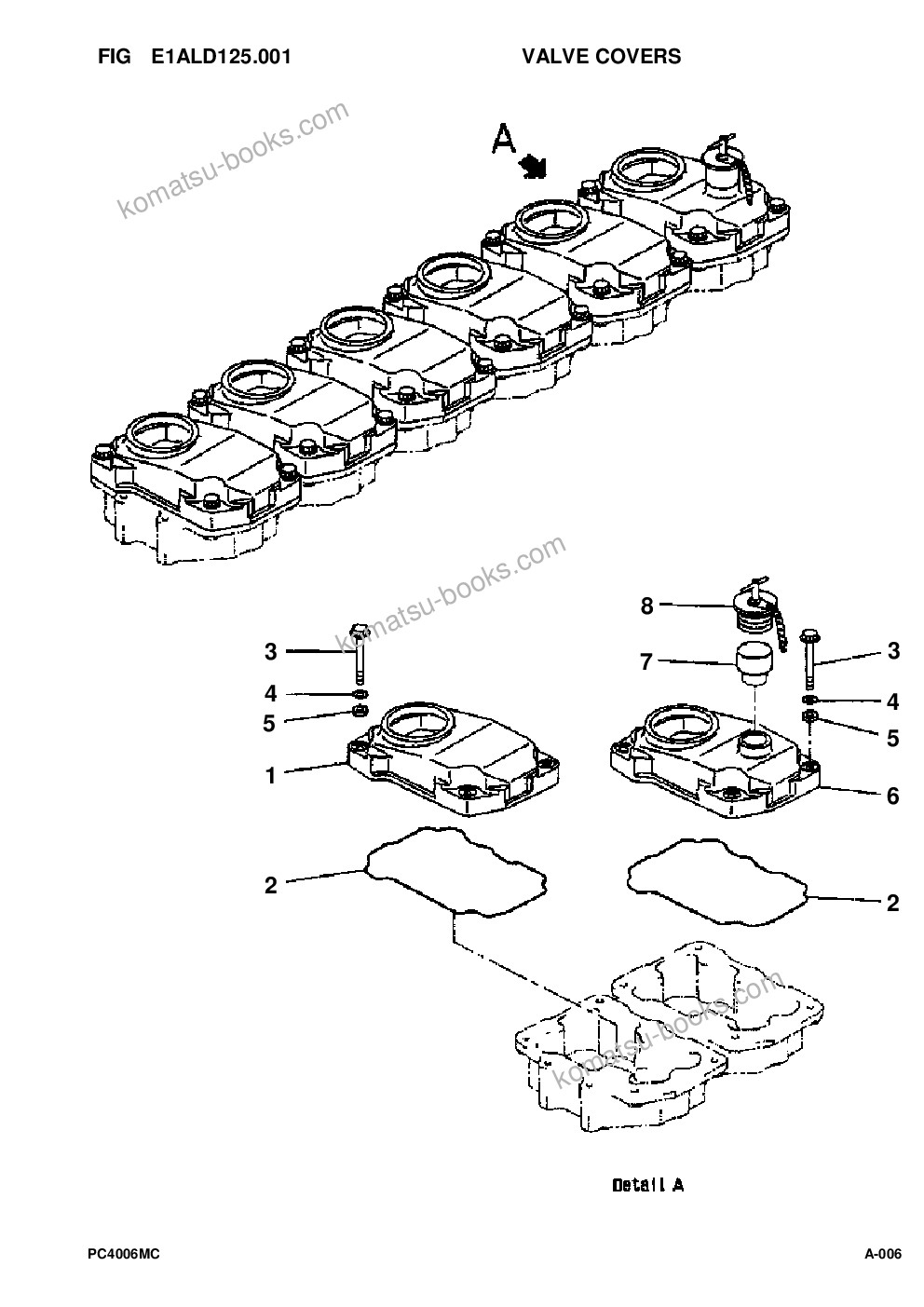 Komatsu pc400lc-6lk/hd-6lk s/n a83001-a84000 Parts catalog cover Page 8