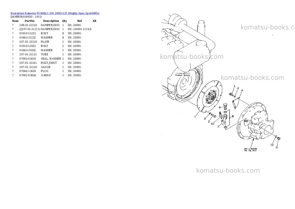 Komatsu pc400lc s/n 20001-up mighty spec. Parts catalog cover Komatsu pc400lc s/n 20001-up mighty spec. Parts catalog cover