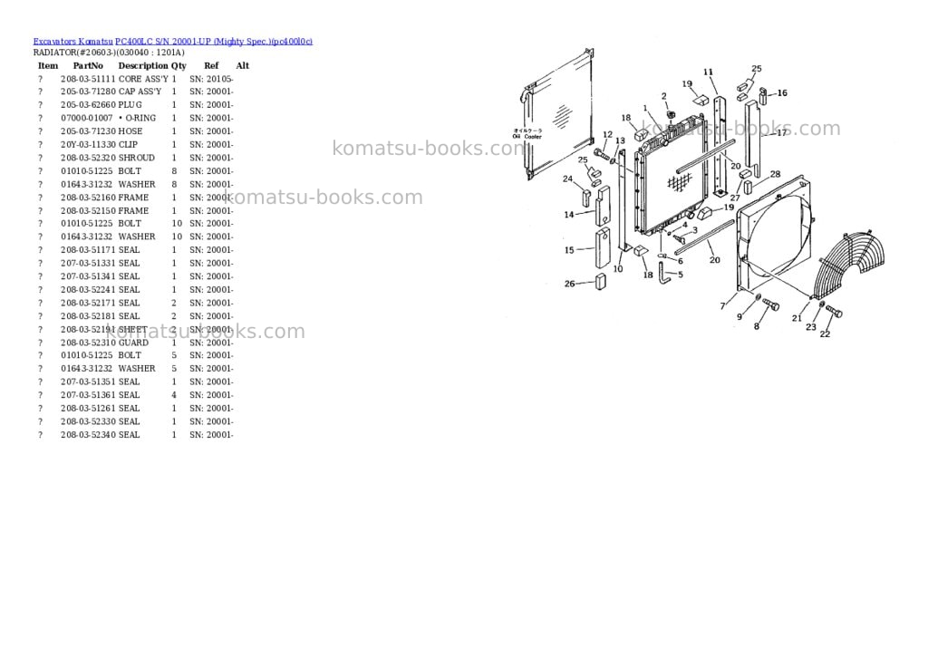 Komatsu pc400lc s/n 20001-up mighty spec. Parts catalog cover Page 3 Komatsu pc400lc s/n 20001-up mighty spec. Parts catalog cover Page 3