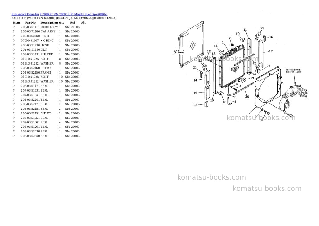 Komatsu pc400lc s/n 20001-up mighty spec. Parts catalog cover Page 4 Komatsu pc400lc s/n 20001-up mighty spec. Parts catalog cover Page 4