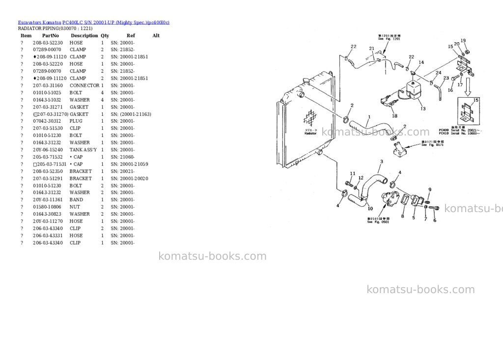 Komatsu pc400lc s/n 20001-up mighty spec. Parts catalog cover Page 6 Komatsu pc400lc s/n 20001-up mighty spec. Parts catalog cover Page 6