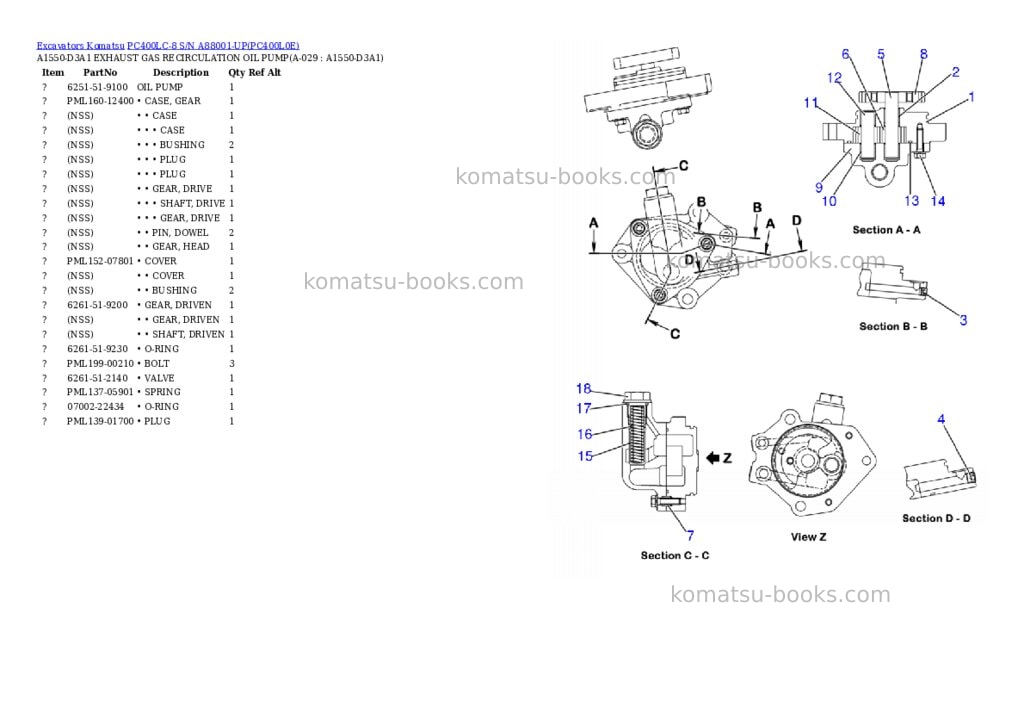 Komatsu pc400lc-8 s/n a88001-up Parts catalog cover Page 10